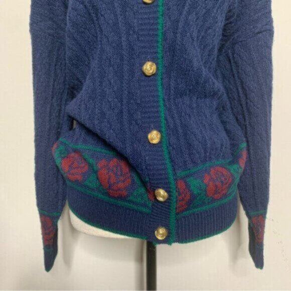 Lauren Ralph Lauren Rare Vintage Cable Cardigan Sweater With Gold Buttons - Picture 13 of 17